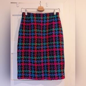 Colorful Houndstooth Women's Skirt